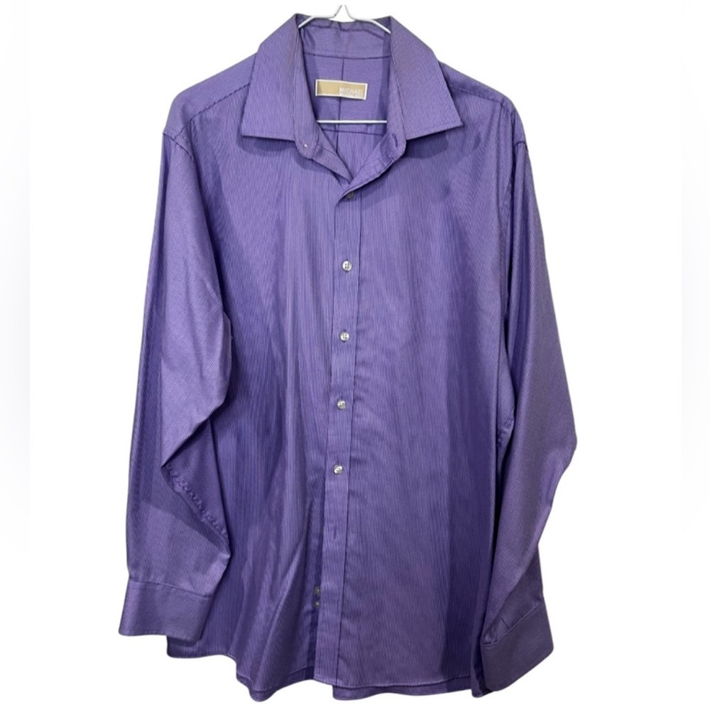 Michael Kors, Men's Purple Button up Dress Shirt in Excellent Condition
